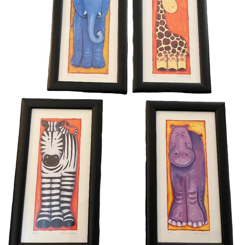 Set of 4 Framed Animal Art Prints